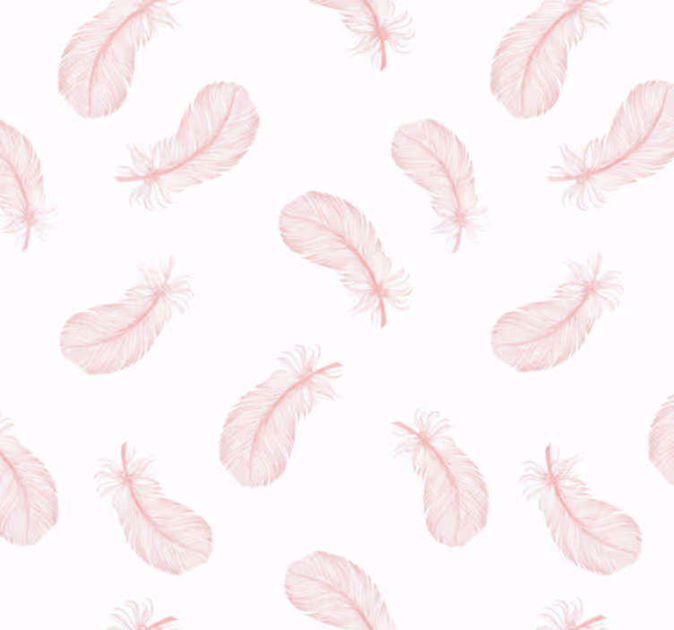 Living room wallpaper pink feather pattern - TenStickers