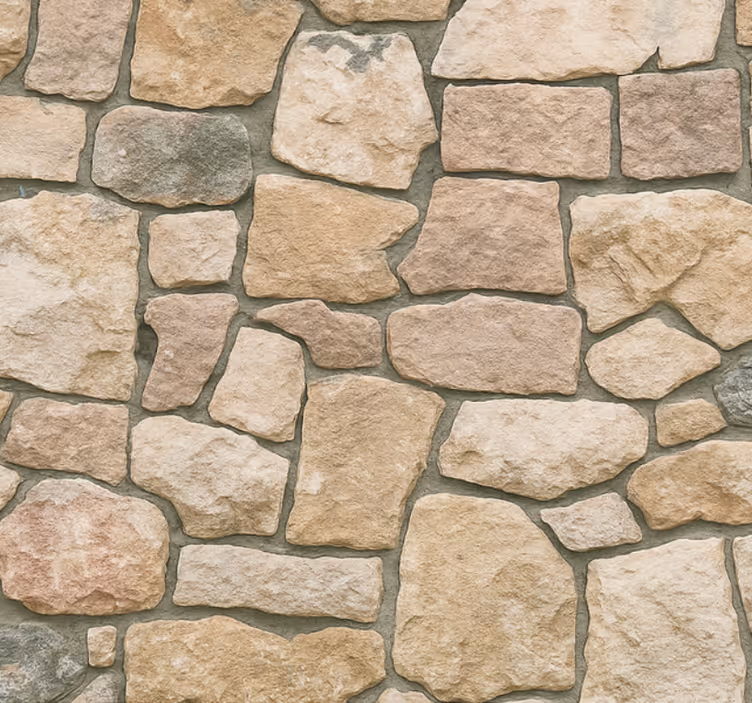 Living room wallpaper beige stone design - TenStickers