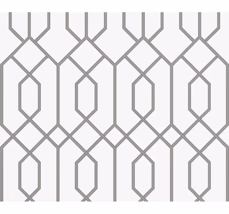 Living room wallpaper grey geometric design - TenStickers