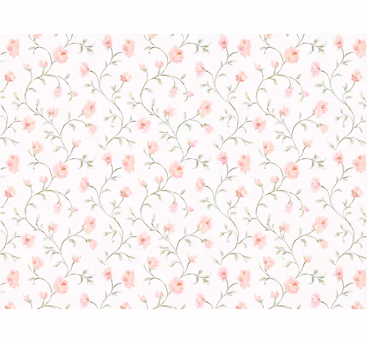 Master bedroom wallpaper botanical pink flowers - TenStickers