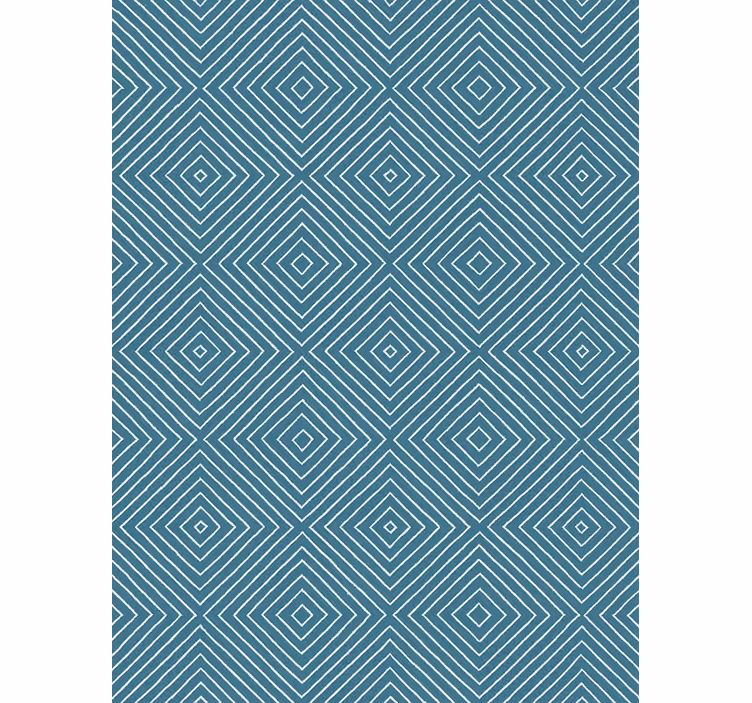 Skandinavian wallpaper blue diamond linework - TenStickers