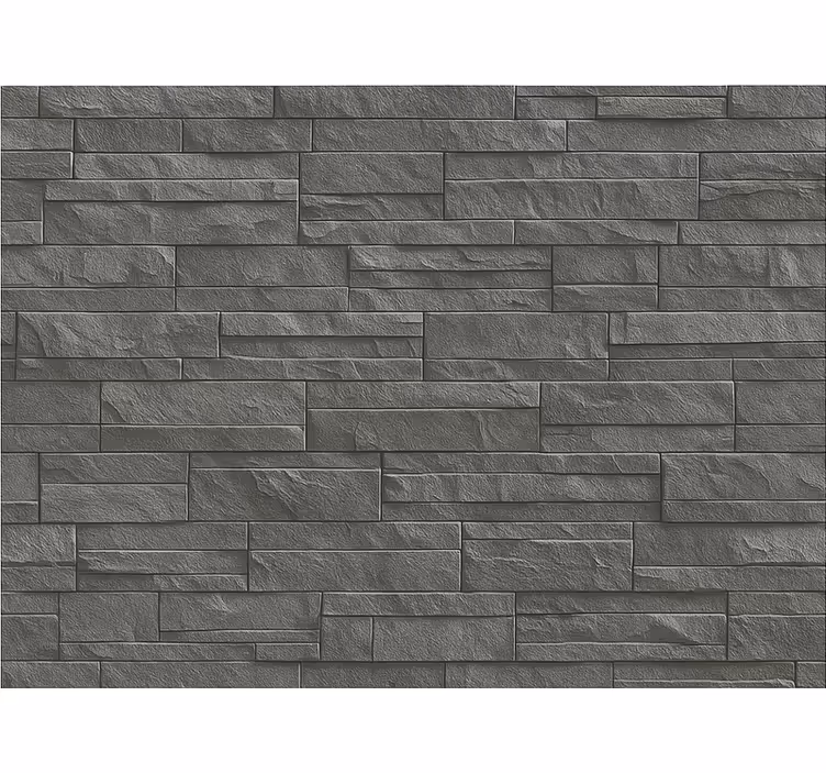 Stone wallpaper charcoal ledge stone - TenStickers