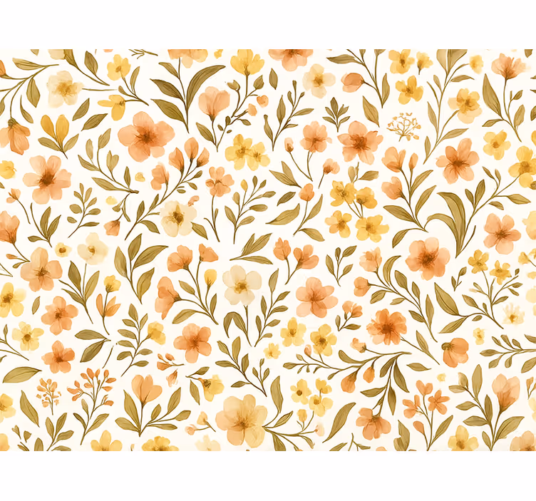 Master bedroom wallpaper vintage floral flowers - TenStickers