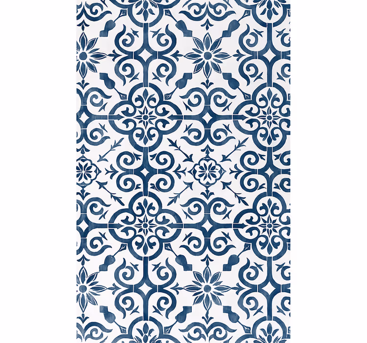 Tile wallpaper blue moroccan pattern - TenStickers