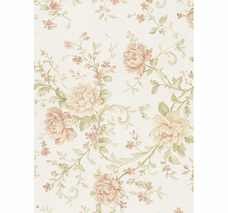 Master bedroom wallpaper pink floral design - TenStickers