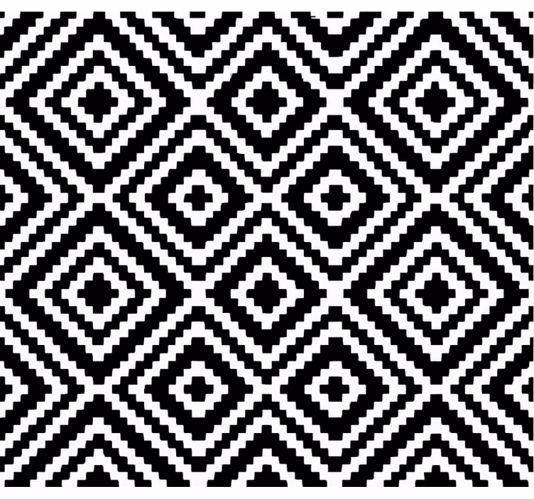 Living room wallpaper black and white square pattern - TenStickers