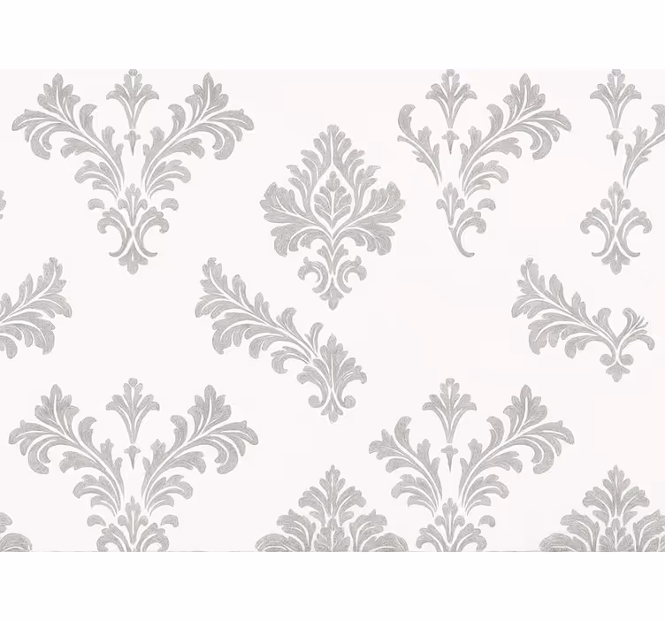 Master bedroom wallpaper in metallic silver design - TenStickers