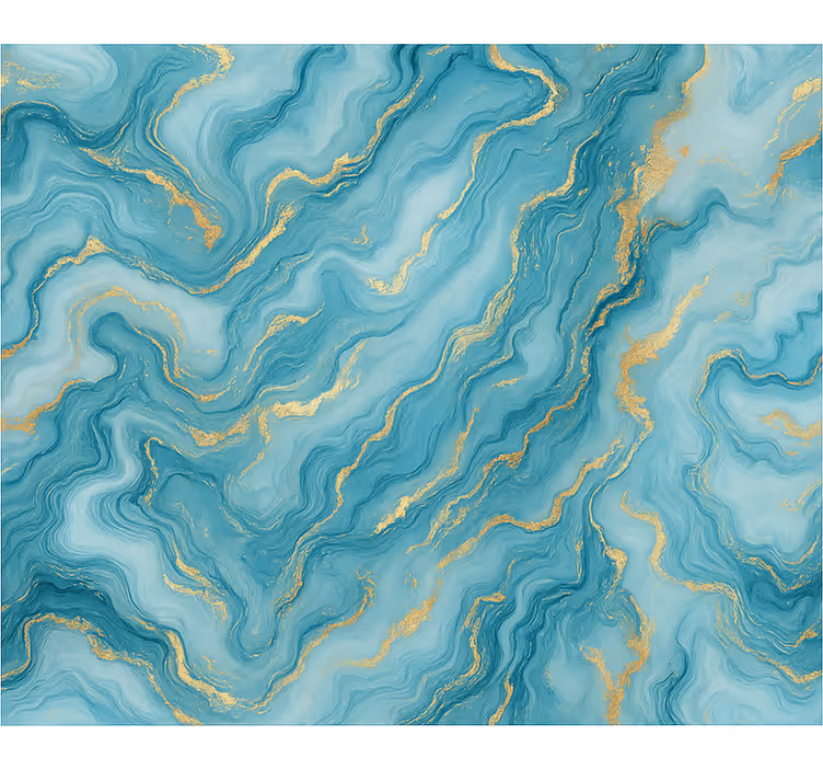 Master bedroom wallpaper in light blue marble - TenStickers