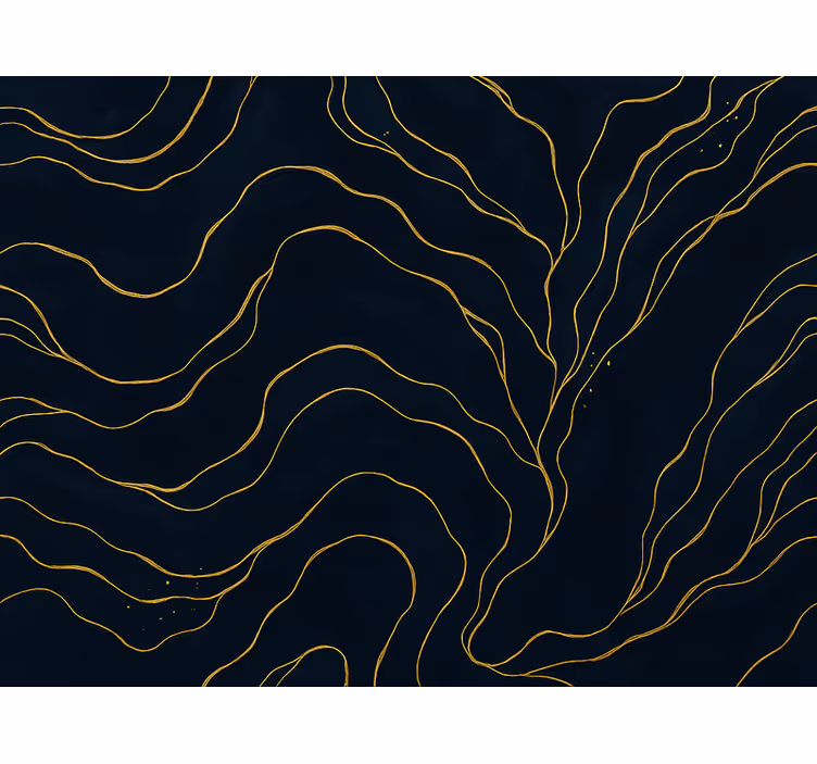 Master bedroom wallpaper dark blue and gold marble - TenStickers