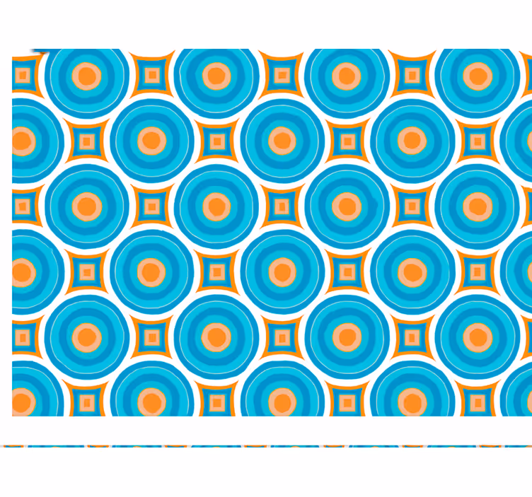 Living room wallpaper abstract blue circles design - TenStickers