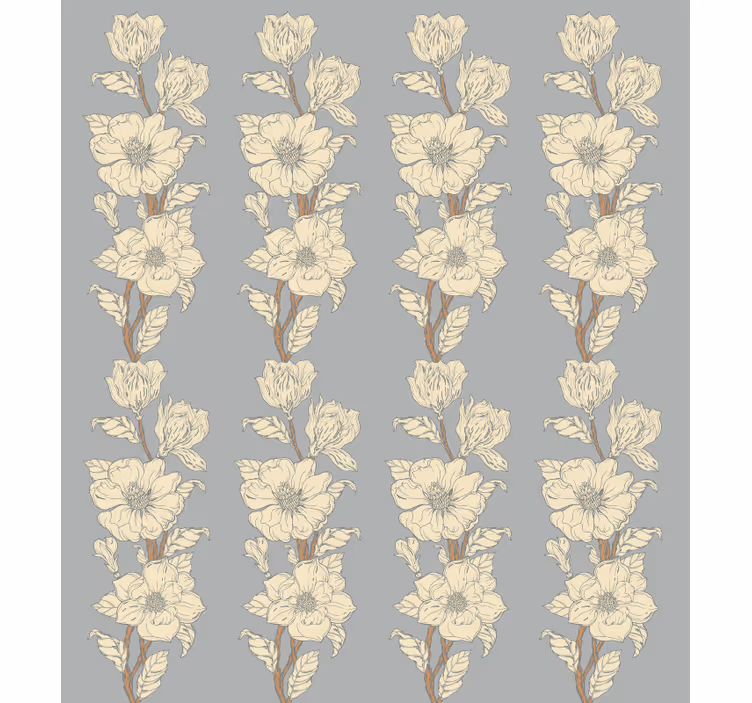 Flower wallpaper in new nostalgic magnolia style - TenStickers
