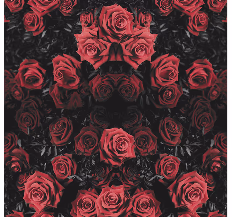 Flower wallpaper beautiful red roses - TenStickers