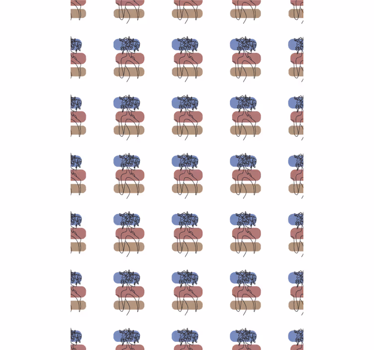 Flower wallpaper geometric woman design - TenStickers