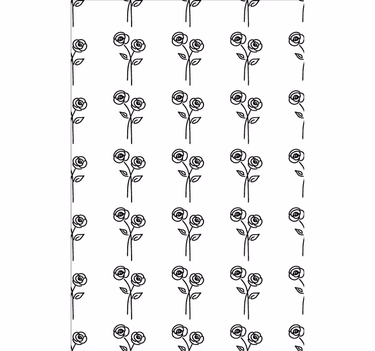 Floral wallpaper pair of roses minimalist design - TenStickers