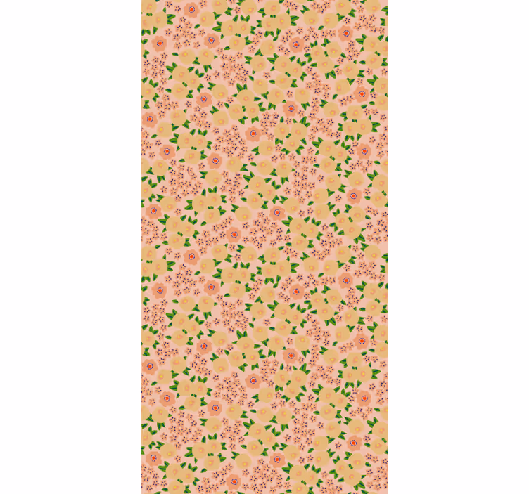 Floral wallpaper with original peach floral pattern - TenStickers