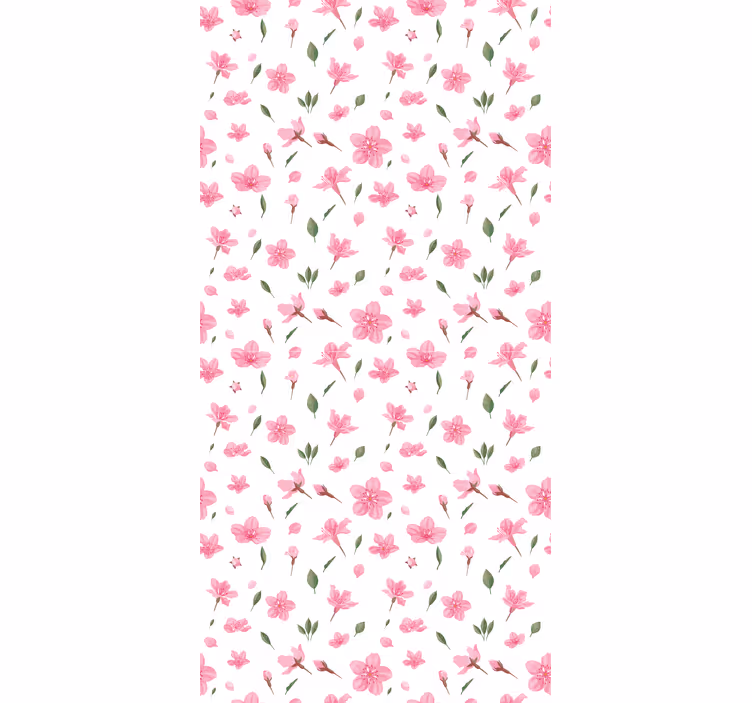 Floral wallpaper watercolor pastel pink blossoms - TenStickers