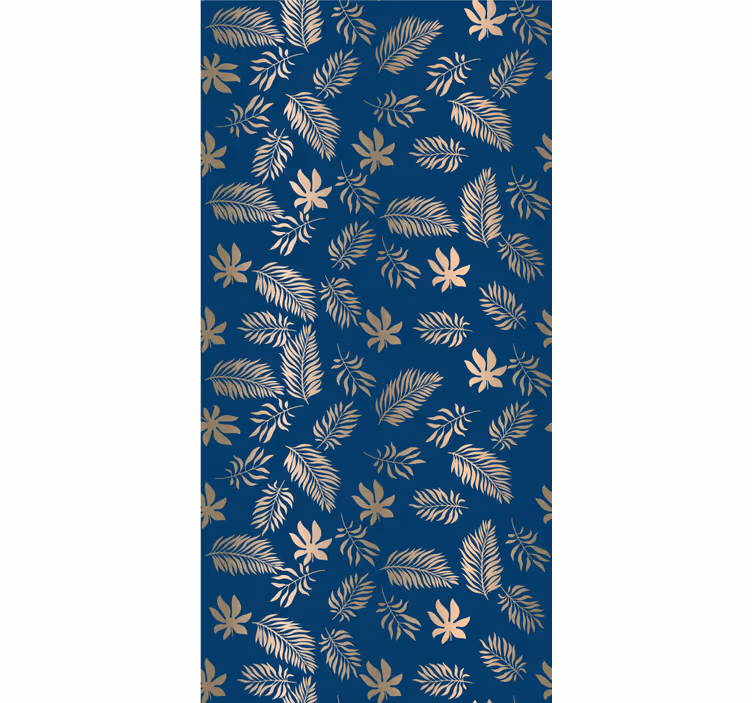 Floral wallpaper with african style blue flower design - TenStickers