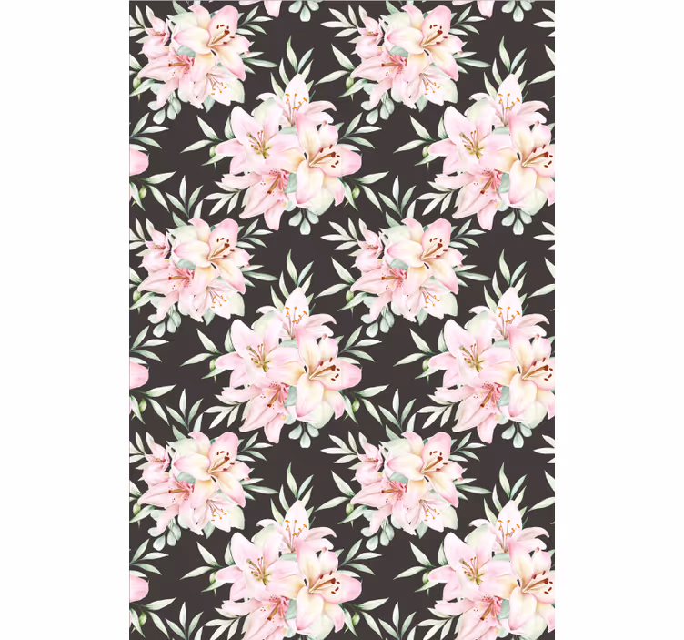 Floral wallpaper watercolor lilies floral design - TenStickers