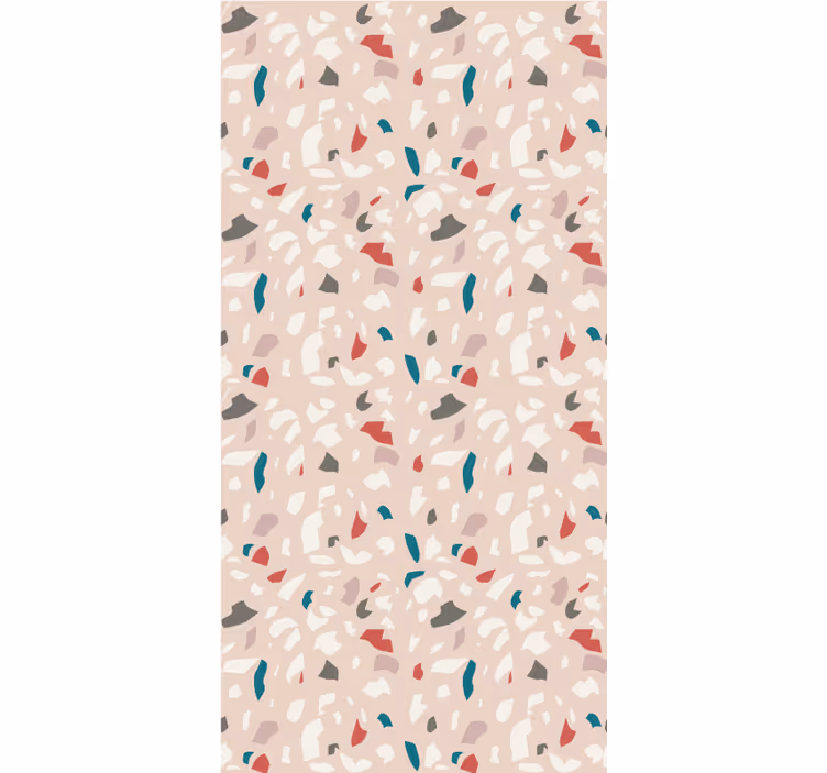 Master bedroom wallpaper with terrazzo effect pattern - TenStickers