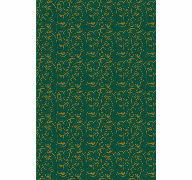 Master bedroom wallpaper abstract green women art - TenStickers