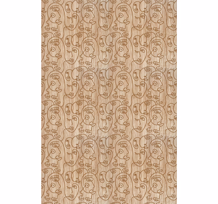 Master bedroom wallpaper abstract beige women design - TenStickers