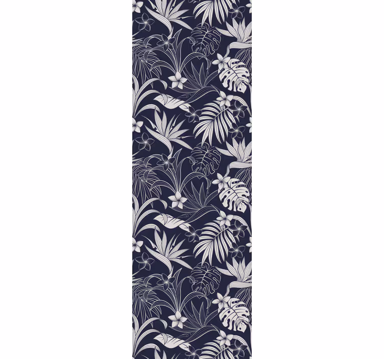 Bedroom wallpaper gray tropical hamptons design - TenStickers