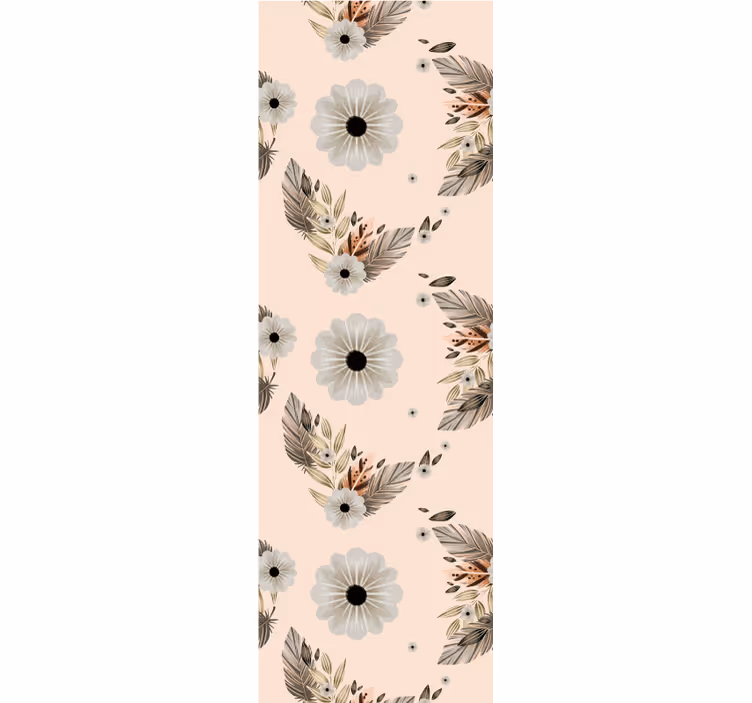 Bedroom wallpaper pink and black pastel flower pattern - TenStickers