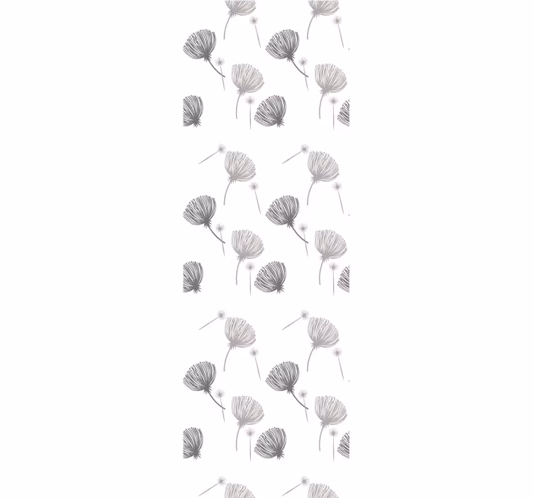 Bedroom wallpaper with meadow flowers pattern on white - TenStickers