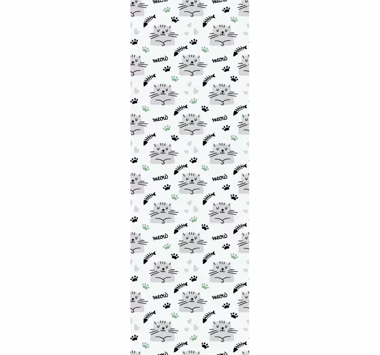 Bedroom wallpaper featuring adorable cat paw prints - TenStickers