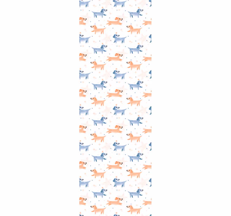 Cute dogs with crown bedroom wallpaper - TenStickers