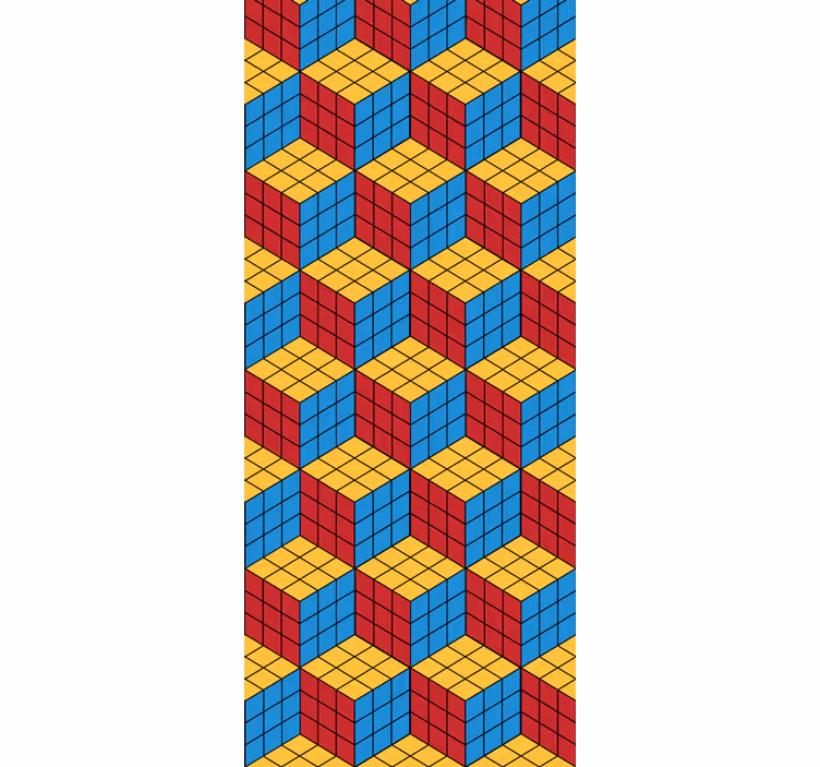 Bedroom wallpaper rubik's cube original design - TenStickers