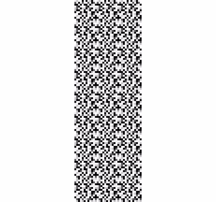 Bedroom wallpaper with black and white squared design - TenStickers
