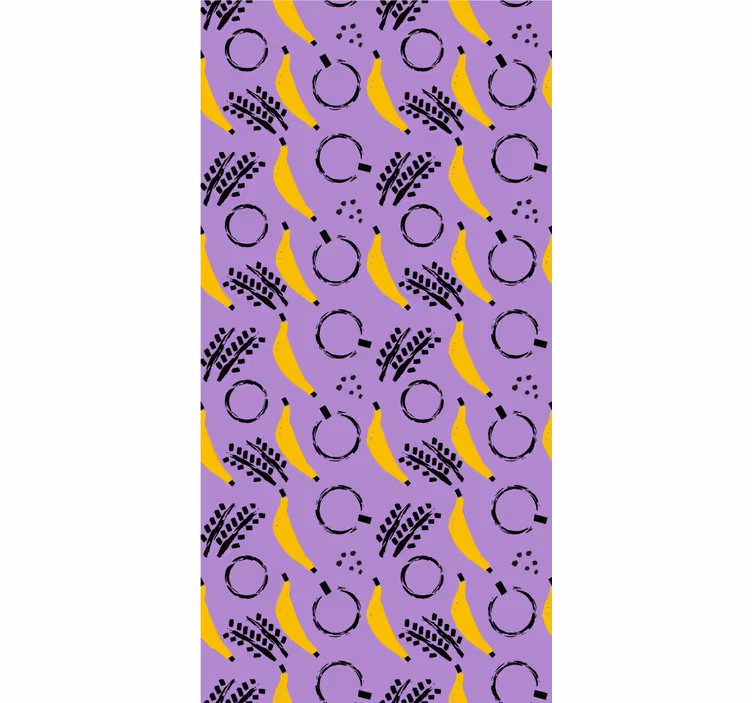 Bedroom wallpaper in african style purple banana design - TenStickers