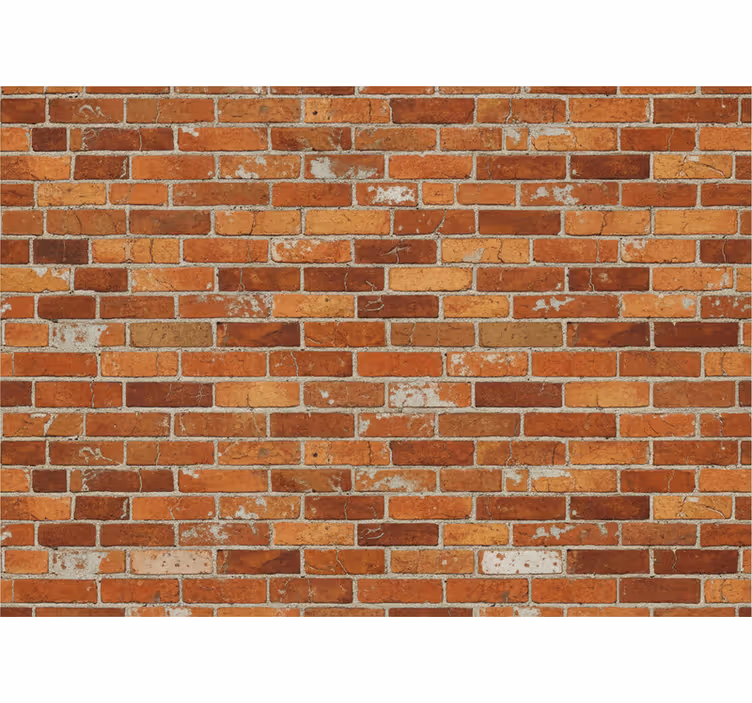Industrial wallpaper orange brick pattern - TenStickers