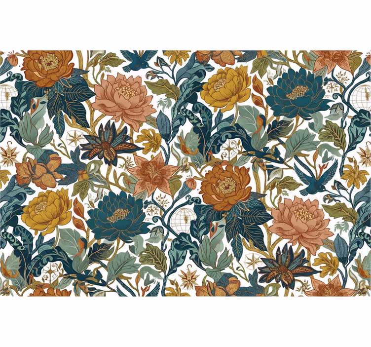 Flower wallpaper inspired by travel adventures - TenStickers