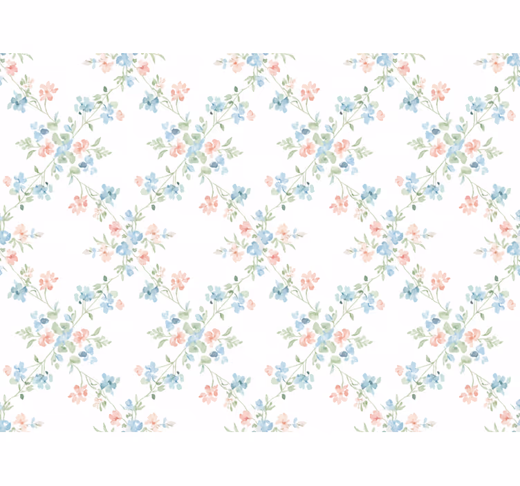 Flower wallpaper small flowers in pale watercolor - TenStickers