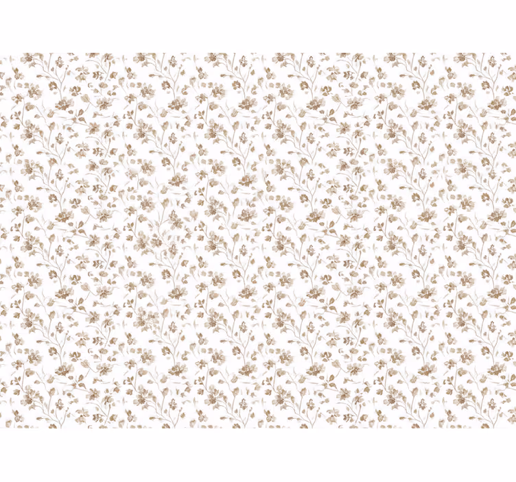 Flower wallpaper small brown watercolor blooms - TenStickers