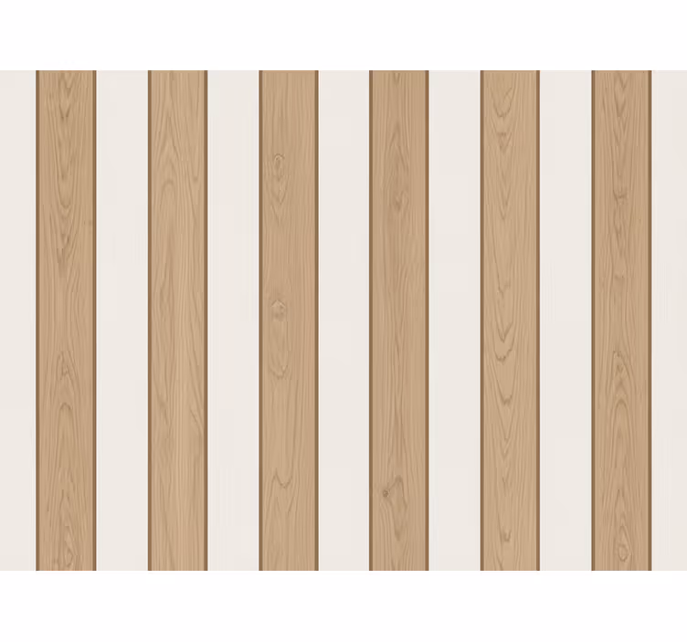 Vertical stripes wallpaper wooden panel look - TenStickers