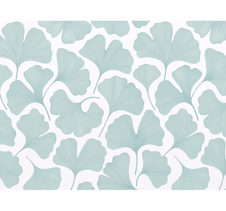 Leaf wallpaper muted teal ginkgo leaves - TenStickers