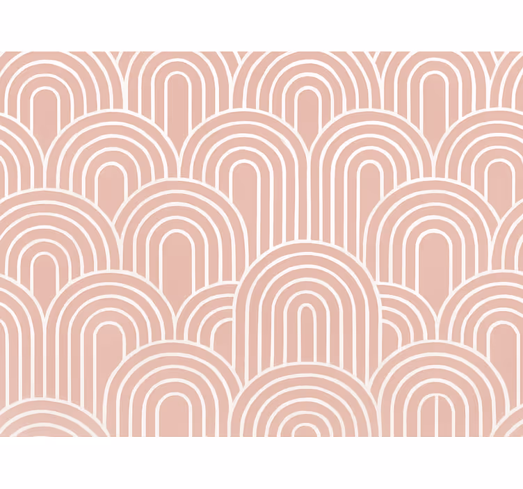 Dusky pink retro arches wallpaper - TenStickers