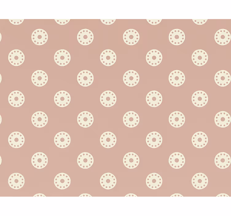 Wallpaper polka dots dusky pink dotted medallions - TenStickers