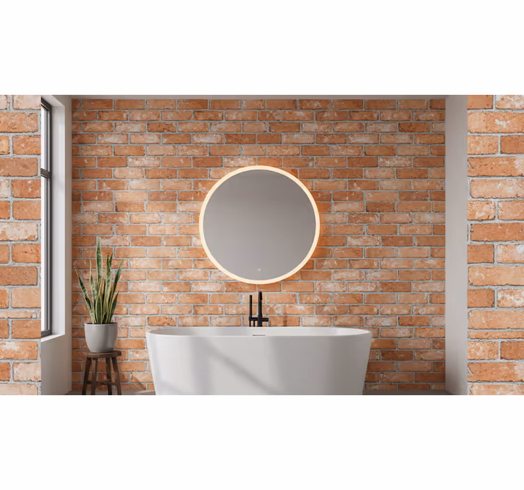 Stone wallpaper cold orange brick design - TenStickers