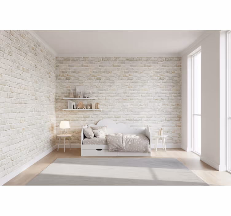 Stone wallpaper light stone bricks - TenStickers