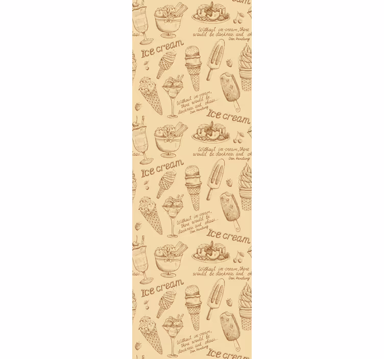 Rustic wallpaper vintage ice cream fridge vinyl - TenStickers