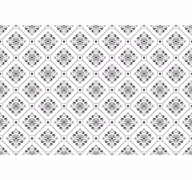 White wallpaper classic gray mosaic pattern - TenStickers