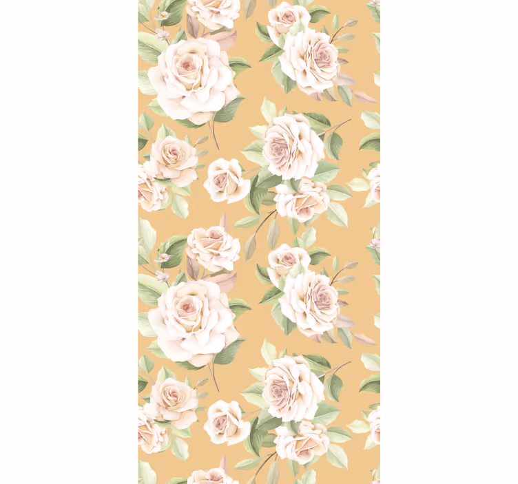 Beige wallpaper french provincial roses pattern - TenStickers