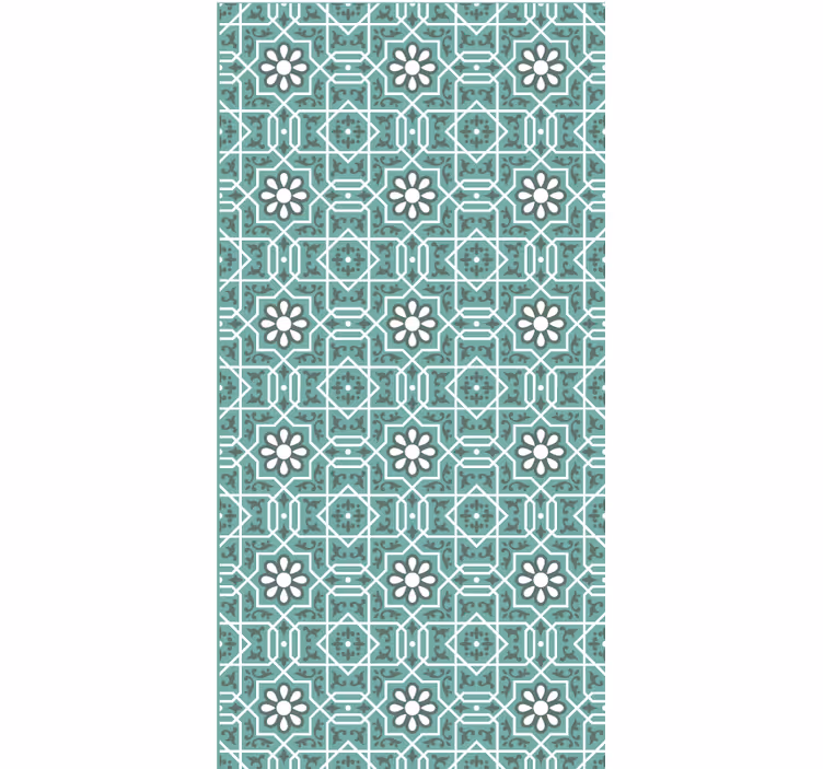Green wallpaper with green floral patterns - TenStickers