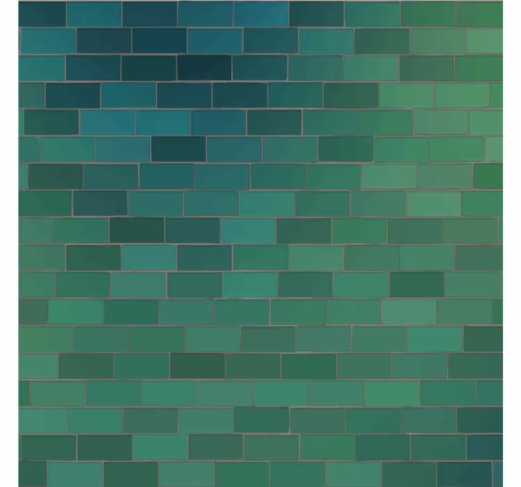 Green wallpaper in green bricks design - TenStickers
