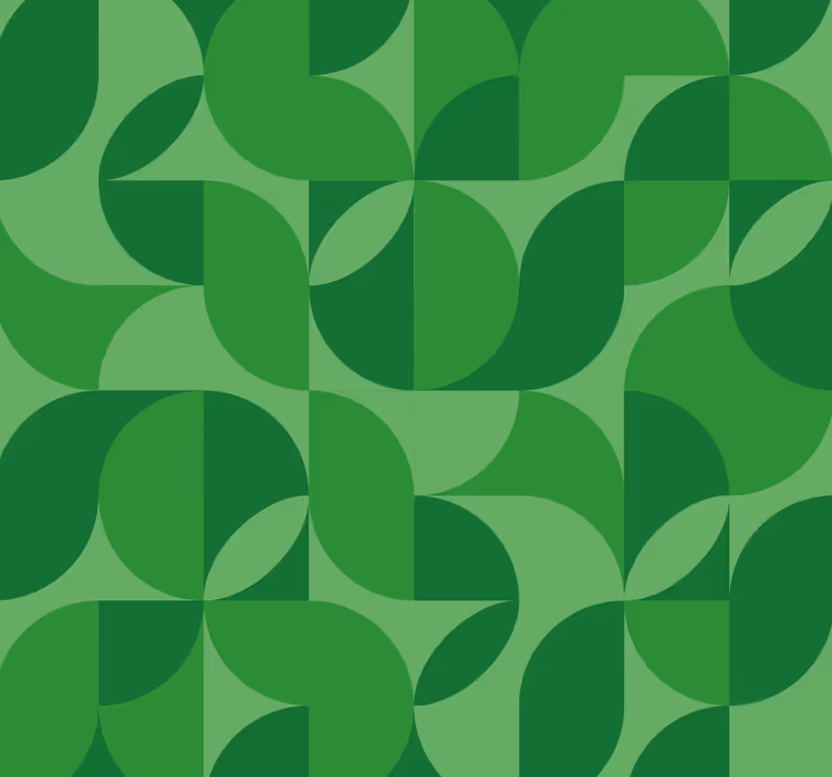 Green wallpaper in retro geometric style - TenStickers