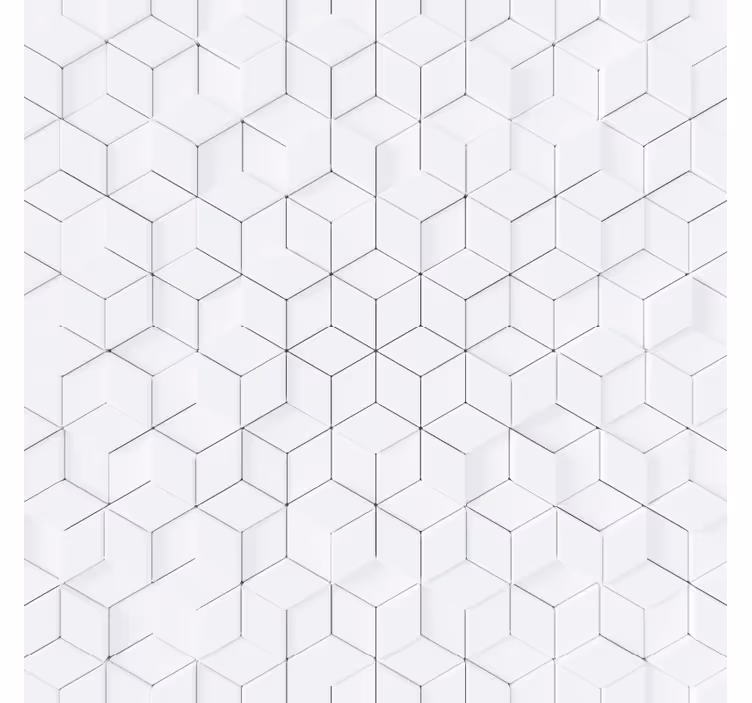White wallpaper geometric pattern design - TenStickers